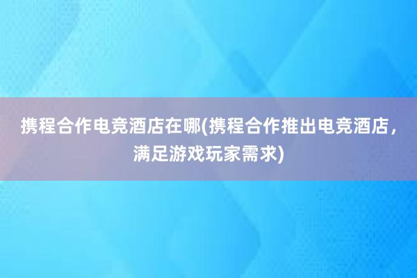 携程合作电竞酒店在哪(携程合作推出电竞酒店，满足游戏玩家需求)