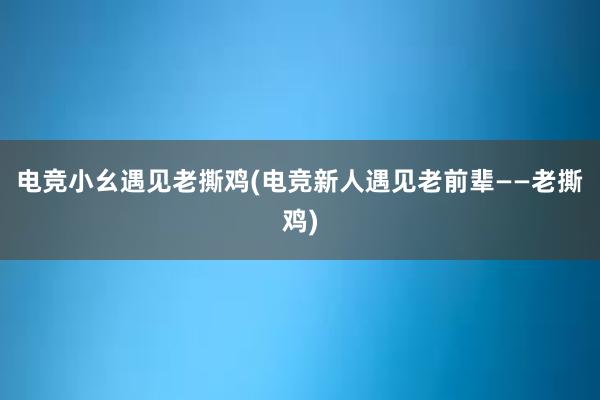 电竞小幺遇见老撕鸡(电竞新人遇见老前辈——老撕鸡)