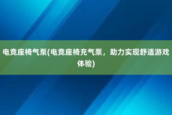 电竞座椅气泵(电竞座椅充气泵，助力实现舒适游戏体验)