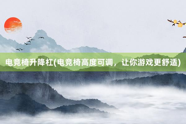 电竞椅升降杠(电竞椅高度可调，让你游戏更舒适)