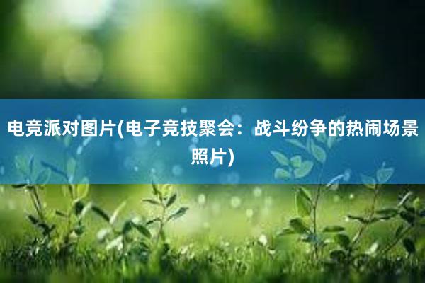 电竞派对图片(电子竞技聚会：战斗纷争的热闹场景照片)