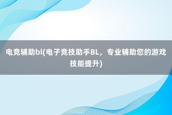 电竞辅助bl(电子竞技助手BL，专业辅助您的游戏技能提升)