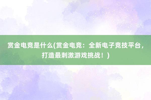 赏金电竞是什么(赏金电竞：全新电子竞技平台，打造最刺激游戏挑战！)