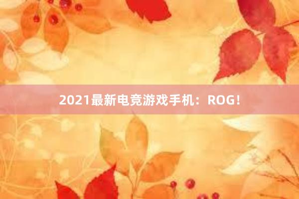 2021最新电竞游戏手机：ROG！