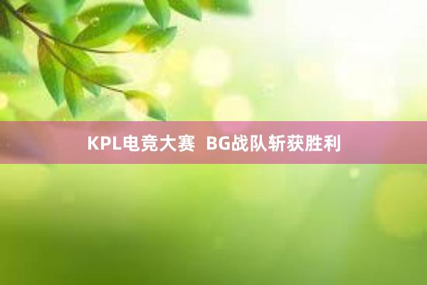 KPL电竞大赛  BG战队斩获胜利