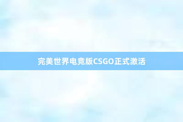 完美世界电竞版CSGO正式激活