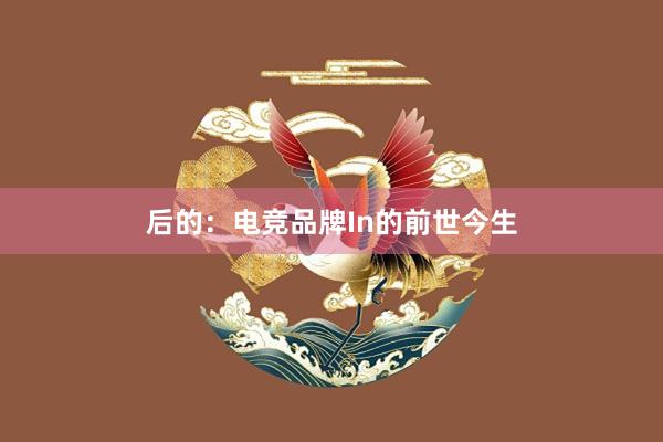 后的：电竞品牌In的前世今生