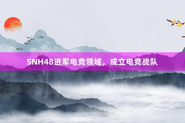 SNH48进军电竞领域，成立电竞战队