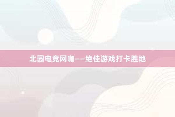 北园电竞网咖——绝佳游戏打卡胜地