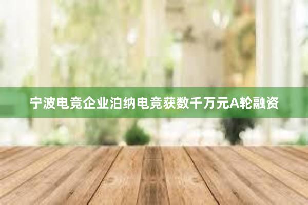 宁波电竞企业泊纳电竞获数千万元A轮融资