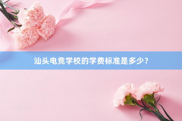 汕头电竞学校的学费标准是多少？