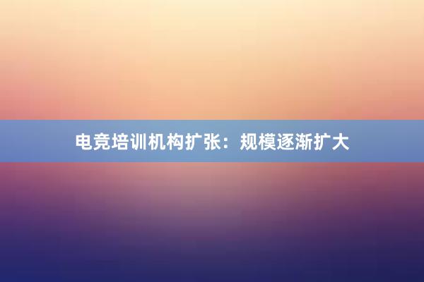 电竞培训机构扩张：规模逐渐扩大