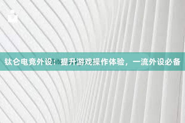 钛仑电竞外设：提升游戏操作体验，一流外设必备